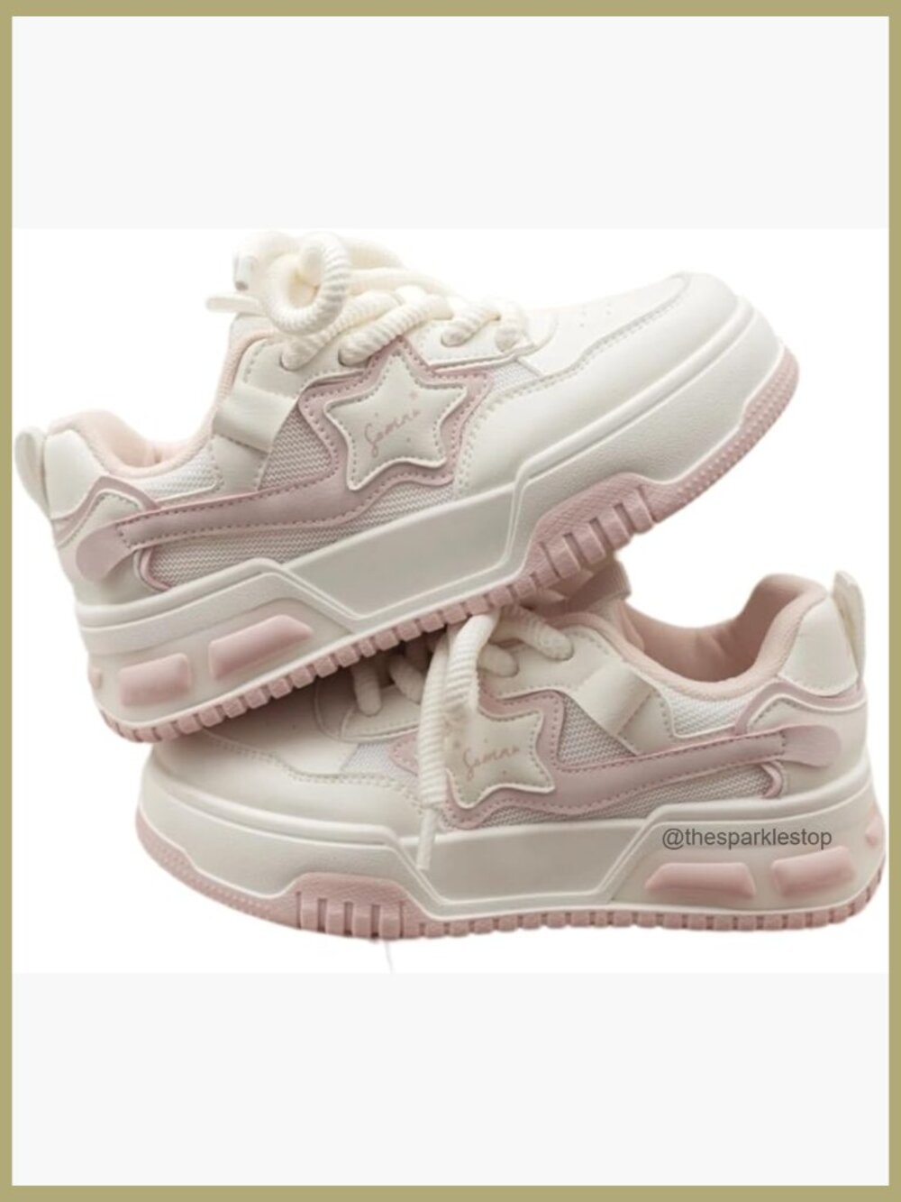 Platform Chunky Walking Sneakers Breathable Slip Resistant Lace Up Athletic